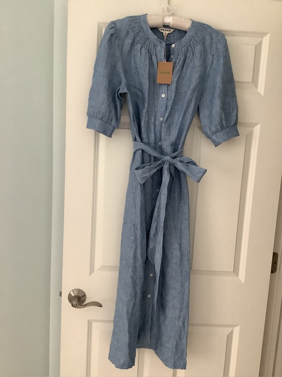 Boden Dresses & Skirts - Boden Sky Blue Linen Button-Front Maxi Dress